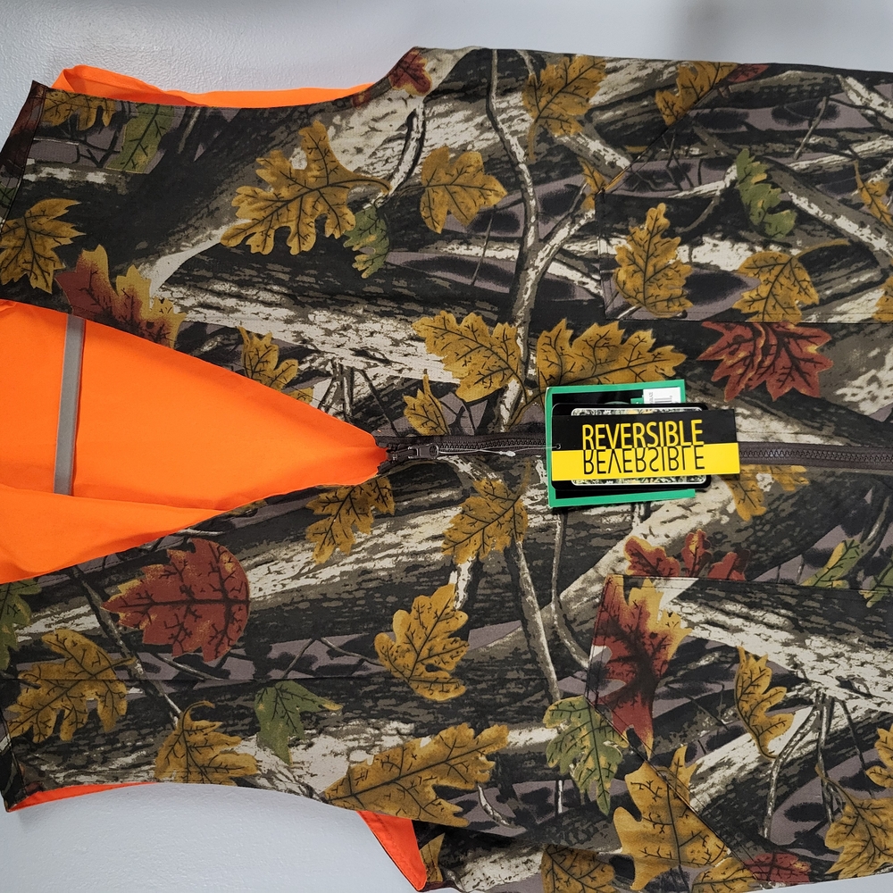 Orange and Green Reversible Vest for Outdoor Adventures